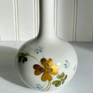 Antique H&C Selb Bavaria Vase Porcelain Hand Painted  Shamrock EUC Signed